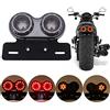 JMTBNO Fanale Posteriore Moto Nero Omologate Frecce LED Luce di Stop Integrata Indicatori di Direzione con Staffa Targa Universale 12V per Street Bike Cruiser Bobber Cafe Racer Scrambler Custom