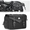 KEMIMOTO Borsa Laterale Moto Impermeabile Vintage Olio Cerato Tela Pelle | Borsa da sella singola universale compatibile con Softail Dyna Sportster Cruiser (11L)