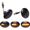 LEDFEWAG 2 pezzi Indicatore di direzione LED Dinamico Luci laterali Compatibile per FIAT 500 500C 500L per Abarth 500 595 695 (Black)
