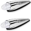 Generico 2Pcs Indicatore Luminoso 17 LED Bianco a Siluro Torpedo Tetto Cromato Super Luminoso Luci Superiori Lente Trasparente Per Tetto Camion