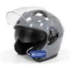 VENTUX GEAR Casco Jet Moto Doppia Visiera Parasole Interno - Taglia M GRIGIO | Omologato ECE 22.06 | Predisposizione Bluetooth, Visiere Policarbonato Antigraffio, Calotta ABS, Interni Lavabili