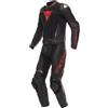 DAINESE Demon Sprint Tuta in pelle da motociclista a due pezzi, nero/nero/rosso, 52