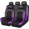 LVTFCO Auto Pelle Coprisedili Set per Toyota Aygo 5-Door 2005-2025, Traspirante Copri Sedile Auto Fodere Protezione per Sedili Accessori Auto Interno, Purple