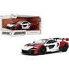 Jada Toys Hyper-Spec 1:24 McLaren Senna - Auto pressofusa - Porte apribili, cofano, bagagliaio, pneumatici in gomma (bianco/rosso/nero)