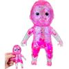 Generico Bambola Antistress con Glitter, Squeeze Toys,Giocattolo Morbido da 10cm in TPR Flessibile, Pupazzo Luminoso e Schiacciabile per Rilassamento, Divertente Giocattolo Antistress (Rosa)