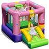COSTWAY Castello Gonfiabile per Bambini, Castello con Trampolino, Scivolo e Canestro da Basket, Casa Gonfiabile Senza Ventilatore per Feste di Compleanno e Matrimonio, 240 x 174 x 143 cm