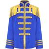 inhzoy Giacca da Musicista Anni '60 da Bambino e Ragazzo Costume Popstar Costume Cantante Rockstar Giacca Stretta di Parata Militare Punk Percussionista Costume Carnevale Blu reale 9-10 anni