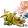 MorisMos Peluche Coccodrillo con Cuccioli, XXL Realistico Alligatore Pupazzo Giocattolo di Peluche Animali Grande Morbidosi Kawaii, Carino Regalo per Bambini Ragazza Ragazzo Compleanno Natale (65cm)