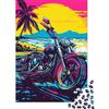 1M6T7B2K Motocicletta paesaggio puzzle di carta 1000 pezzi per adulti Puzzle educativo Moto spiaggia Articolo decorativo relax 70x50cm/1000pcs