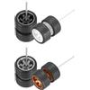 QUARKZMAN 4 Set Di Ruote E Pneumatici Con Assi Argento Bronzo Bianco E Nero | 1/64, In Misura Personalizzabili, Per Auto Modellistiche RC, Cerchi Real Riders