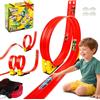 Auauraintt Flexible Rennstrecke Auto Spielzeug, 5M Pista Per Macchine Arrotolabile Per Bambini, Giocattolo Completo per Feste Compleanno Natale Giochi Inklusive 4 Autos 10 Accessori Di Espansione e Borse