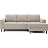 Selsey Divano letto angolare Nalika a forma di L con vano portaoggetti in velluto idrorepellente beige, lato destro