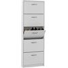 FMD 13Casa - Vienna D7 - Scarpiera. Dim: 58,5x17x169 h cm. Col: Bianco. Mat: Nobilitato.