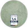 andiamo Tappeto Arezzo per soggiorno, sala da pranzo, facile da pulire, elegante, comodo, tinta unita, 67 cm, rotondo, verde salvia