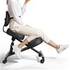 VEVOR Sedia Ergonomica a Ginocchio con Schienale Sedia a Rotelle Altezza Regolabile, Sedia Inginocchiata per Scrivania Postura Comoda da Ufficio, Sgabello Ergonomico per Casa, Carico max 120 kg
