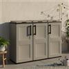 Dmora - Pattumiera Aalst, Cestino portarifiuti, Bidone per raccolta differenziata a 3 ante, 100% Made in Italy, 102x37h84 cm, Grigio e Nero, Finitura quadri