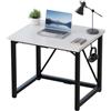 JUMMICO Scrivania da Lavoro 80 × 50 cm, tavolo informatico compatto, scrivania per lo studio, postazione PC compatta per casa e ufficio, Bianca