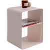 Kare Design Tavolino Lounge S, Crema, 38x33x53 cm, design minimalista, comodino, in acciaio, stile industrial moderno, per soggiorno