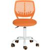 MEUBLE COSY Sedia da Ufficio Ergonomica, Sedia Scrivania Girevole Regolabile in Altezza, Senza Braccioli, con Ruote per Computer, Studio e Cameretta, Arancione
