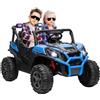 Macchina Elettrica per Bambini a 2 Posti Doppio Motore 24V 3 Velocità Blu