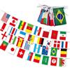 ZEBKEL Bandiere del Mondo 10 Metri con 32 Bandierine Nazionali (14x21cm), Decorazioni per Feste, Eventi Sportivi, Bar e Club, Bandierine Colorate in Poliestere per Interno ed Esterno