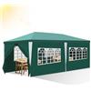 Izrielar Gazebo impermeabile da 3 x 6 m, con 6 pannelli laterali e finestre, per feste, protezione dai raggi UV, per esterni, giardino, feste, matrimoni, bancarelle del mercato, colore verde (stück)