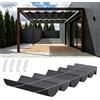 GUOYFEN Vela Ombreggianti Onda Retrattile 80 x 700 cm Regolabile, Protezione Solare, Resistente Ai Raggi UV Telo Ombreggiante Esterno Tenda a Vela Giardino per Traliccio e Gazebo, Grigio Scuro