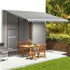 Annlera Tenda Da Sole 500x300 cm Da Balcone Estensibile Da Esterno a Bracci Autoportante - Antracite e Bianco