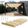 GUOYFEN Vela Ombreggianti Onda Retrattile 80 x 320 cm Regolabile, Protezione Solare, Resistente Ai Raggi UV Telo Ombreggiante Esterno Tenda a Vela Giardino per Traliccio e Gazebo, Giallo sabbia