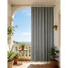HOME ZEN HOUSEHOLD LINEN Tenda da Sole LIGHT Tinta Unita per Esterno e Balcone, con Frange e Anelli, Tessuto Poliestere Leggero, Diverse Varianti (TINTA UNITA GRIGIO, 145X250 CM)