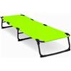 MEGAOFFERTE.IT Lettino Prendisole Pieghevole Senza Tettuccio Con Schienale Reclinabile Regolabile Struttura In Metallo Nero Sedia Sdraio Per Spiaggia Mare Giardino Piscina 187 x 53 x 24 Cm Verde Fluo