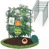 TTL GARDEN Supporto per arbusti, 35 cm x 40 cm, set da 6 pezzi + , supporto per piante in acciaio inossidabile rivestito in plastica, supporto per piante, supporto per fiori, ortensie, rose, peonie, Ø