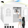 COBIZI Gazebo 3x3 con Blocco Centrale a Un Solo Pulsante, Pieghevole Impermeabile, 4Pannelli Laterali, Tendone da Esterno, 3 Altezza Regolabile, Protezione UV, Strisce Fluorescenti e Ventilazione