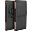 moex Plug Case compatibile con LG E460 Optimus L5 II Custodia con clip per cintura, marsupio in pelle vegana, custodia a libro pieghevole - nero