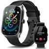 STECEi Smartwatch Uomo Donna, Schermo Curvo HD da 1,95'' Orologio Smartwatch con Effettua/Risposta Chiamate, 112 Sportive Smart Watch con Contapassi/Sonno/Cardiofrequenzimetro, Impermeabile IP68, Nero