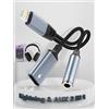 MTAKYI Adattatore da Lightning a jack per cuffie da 3,5 mm 【Certificato Apple MFi】 Adattatore audio e ricarica AUX per iPhone 2 in 1, adattatore per cuffie per telefono, supporto musica+carica+microfono+