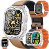 SGDDFIT Smartwatch Uomo Chiamate e Risposta Bluetooth, 1,96'' AMOLED Orologio Fitness Sportivo Activity Fitness Tracker, Cardiofrequenzimetro, Sonno, Notifiche Messaggi, Smart Watch per Android/iOS (Argento)