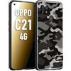 CUSTOMIZZA - Custodia cover nera morbida in tpu compatibile per Realme C21 4G camouflage mimetico militare nero black grigio