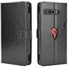 BaiFu Cover per ASUS ROG Phone 3 ZS661KS, Custodia Portafoglio Pelle Sintetica con TPU, Supporto Stand, Slot per Schede e Protezione Integrale Adatto per ASUS ROG Phone 3 ZS661KS Cellulare, Nero