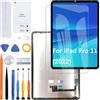HLYGZX Display Schermo per iPad Pro 11 2022 A2435 A2761 A2762 A2759 Nero | con kit di riparazione，IPS LCD，Display HD，Sostituire lo schermo