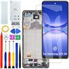 HLYGZX OLED - Schermo LCD per Samsung Galaxy A72 4G A725F A725F/DS A725M A725M/DS - Kit di riparazione per display LCD (nero con cornice, con impronte digitali)