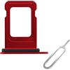 Cemobile Supporto per Slot SIM di Ricambio per iPhone 13 da 6,1 Pollici (Versione Singola) Con Anello di Tenuta Impermeabile + Vassoio e Pin di Espulsione (Rosso)