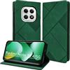 Bemoloon Custodia in PU con RFID per Xiaomi Redmi Note 15 4/5G Cover 2510DRA23E, Chiusura Magnetica con Tasche per Carte, Geometria Verde