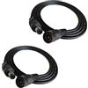 DZYDZR 2 Pezzi 1m DC 12V Cavo di Estensione Nero, 2,1mm x 5,5mm DC Jack Maschio a Femmina Filo di Rame 22AWG per Adattatore di Potenza, LED, Fotocamera CCTV e altro ancora (3,3ft)