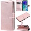 TiHen Compatible con Cover LG Q60,Portafoglio Custodia PU Pelle con Slot per schede,Chiusura Magnetica Flip Staffa Antiurto+2X Pellicola Vetro Temperato-Oro Rosa