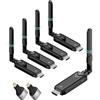Tongtion Trasmettitore HDMI wireless e 4 ricevitori, lungo raggio di 150 m, 1080p, supporta 4 dispositivi, trasmette video da laptop, fotocamera, TV Box a HDTV con bassa latenza