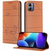 XINYEXIN Custodia per Motorola Moto G54 5G, Cover a Libro in Pelle PU con Blocco RFID, Slot per Carte, Supporto, Protezione Completa Antiurto - Marrone