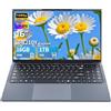 Tunhail PC Portatile 16 Pollici, Computer Portatile Core i5 fino a 3,60 Ghz, Notebook 16GB RAM 1TB SSD, Laptop 1920 * 1200 IPS Full HD Schermo,Tastiera retroilluminata full, USB3.0, Type-C, Per Studio Lavoro