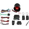 Shkalacar Sistema di allarme di sicurezza universale per auto, senza chiave, sistema antifurto con 2 telecomandi neri e argento + sirena