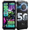 FOSSiBOT F110Pro 5G-10000mAh Rugged Smartphone, 128dB Altoparlante Telefono Indistruttibile, MediaTek Dimensity 6300+, 20GB+128GB/2TB Android 15 cellulare 6.75, 50MP AI Fotocamera, 5G Dual SIM